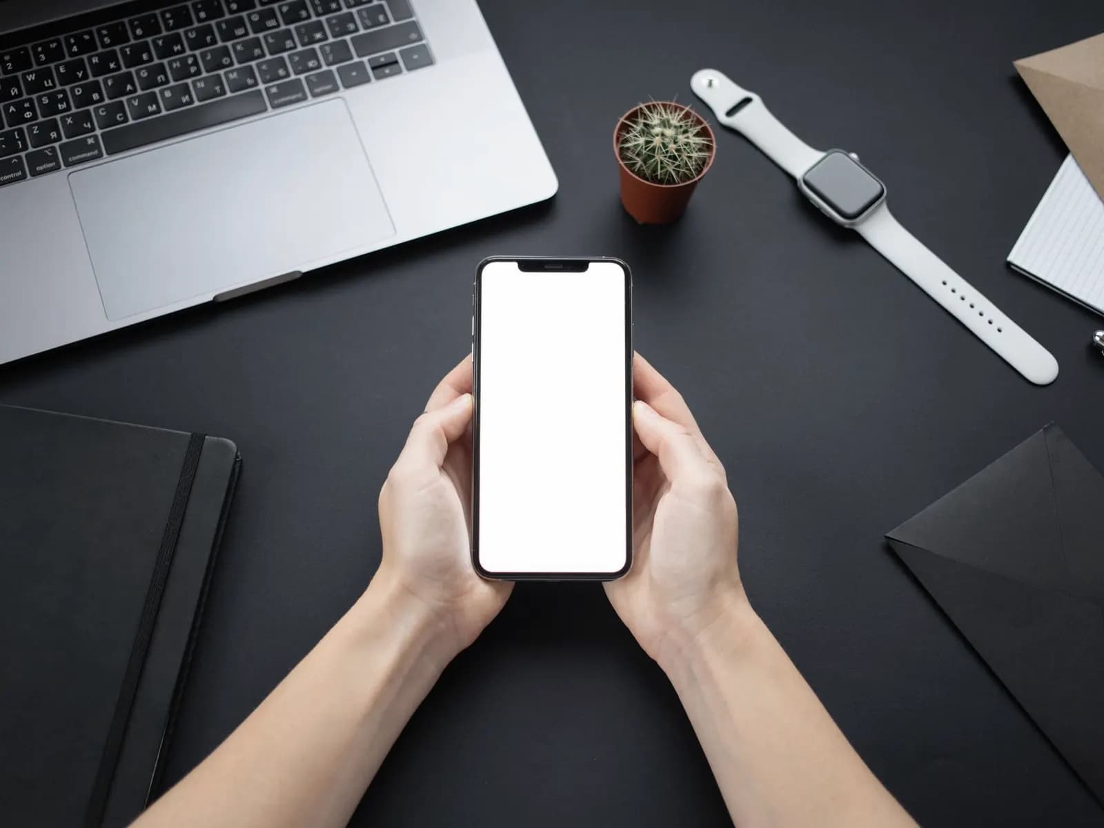 A person using a mobile product on a smartphone