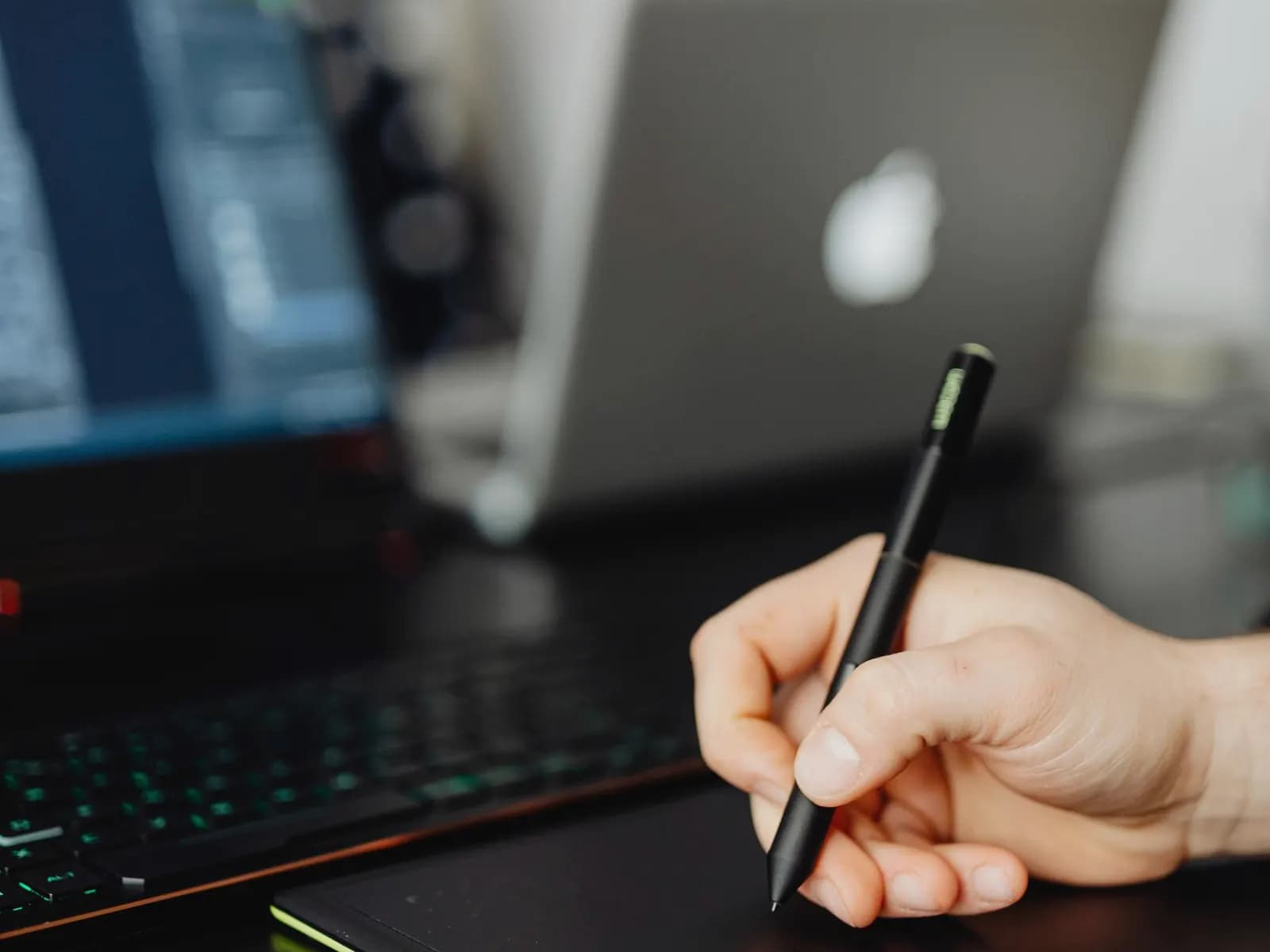 A polished website being reviewed on a laptop in a work setting